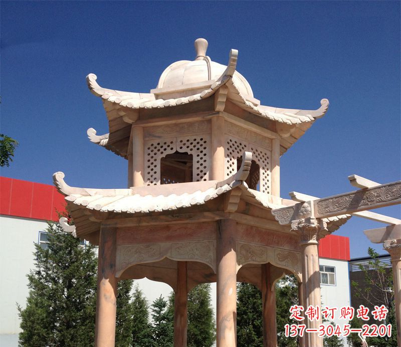 长春晚霞红景观凉亭雕塑