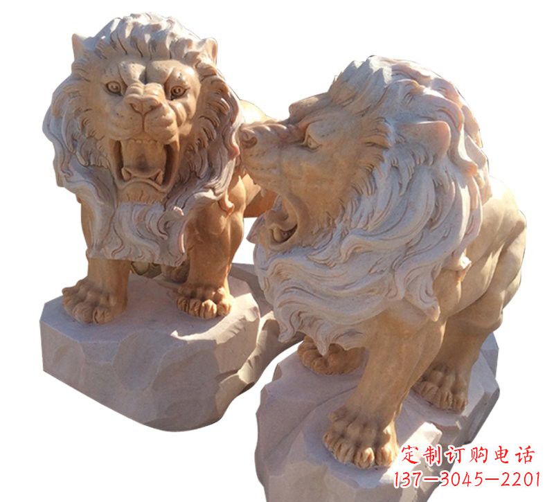 长春晚霞红欧式西洋狮子雕塑