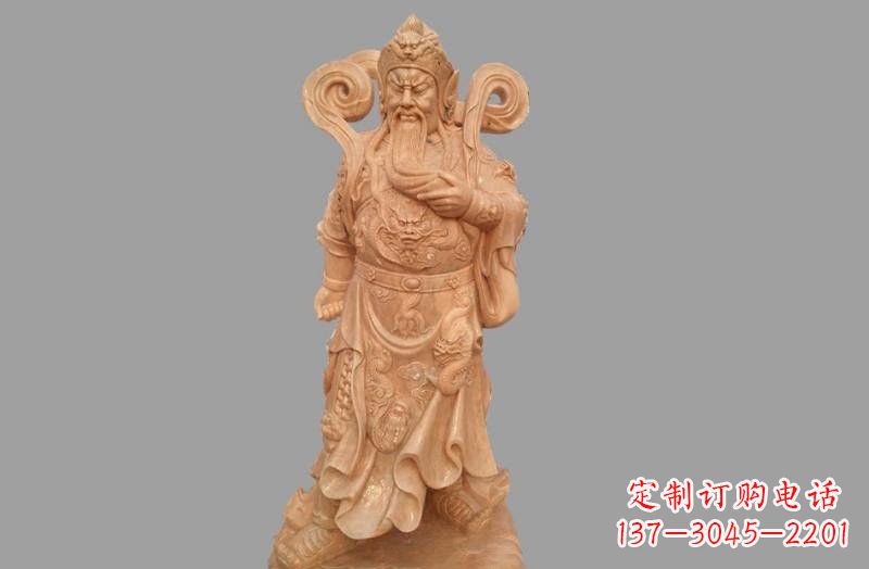 长春晚霞红武财神关公雕像