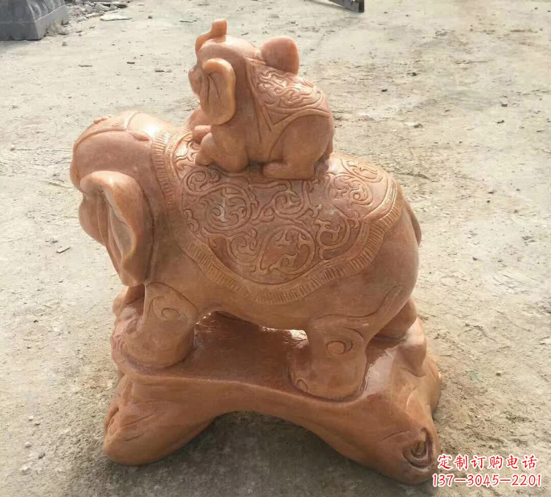长春晚霞红小象招财动物