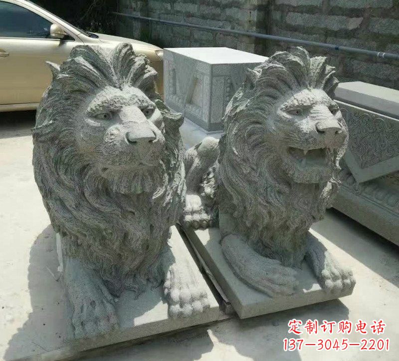 长春卧式狮子石雕