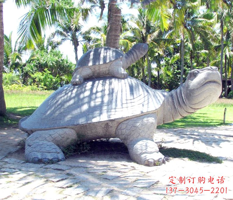 长春乌龟母子石雕