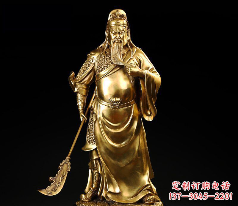 长春武圣握刀关公铜雕
