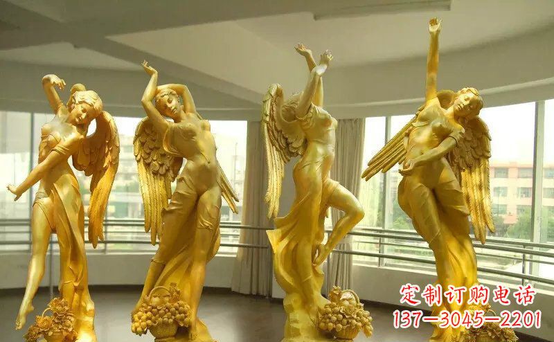 长春舞蹈四女神玻璃钢仿铜人物雕塑