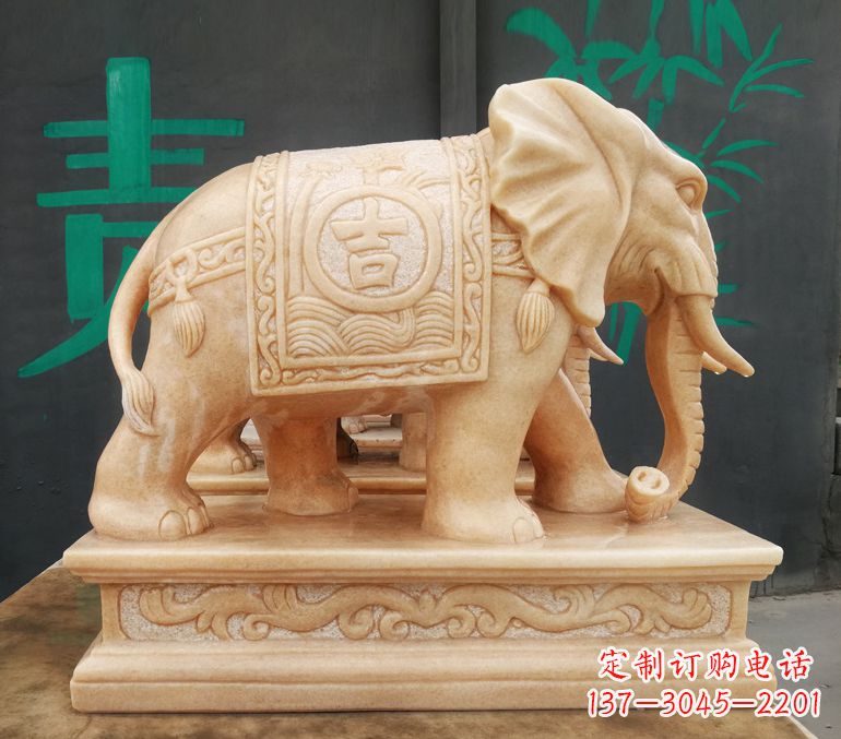 长春现代石雕大象雕像