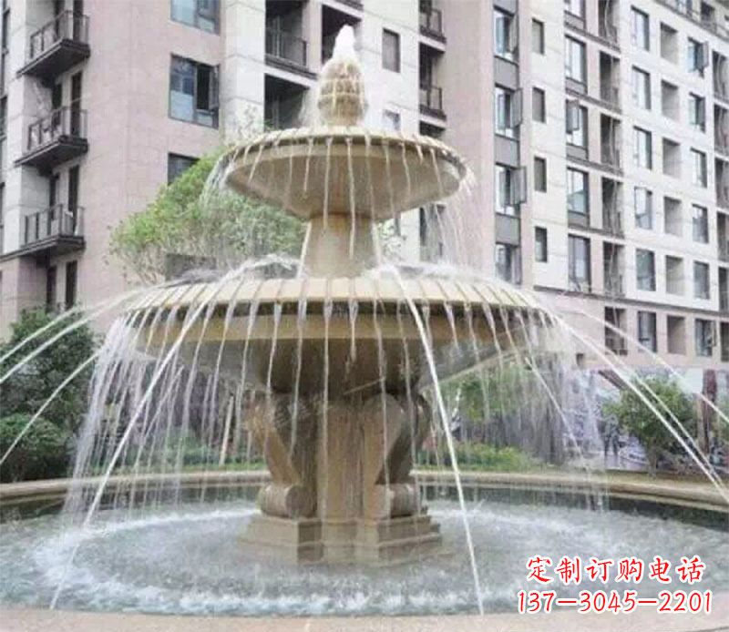 长春小区大型喷泉景观石雕