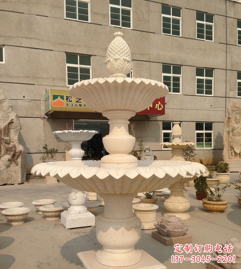 长春小区景观菠萝式喷泉石雕