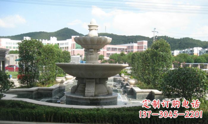 长春小区景观大理石喷泉石雕 (2)