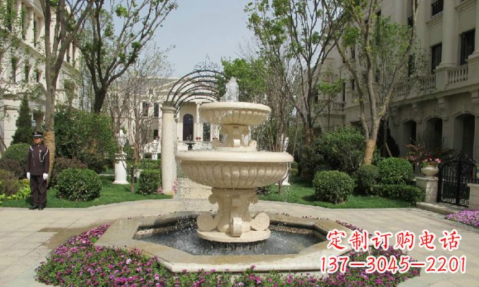 长春小区景观大理石喷泉石雕 (7)