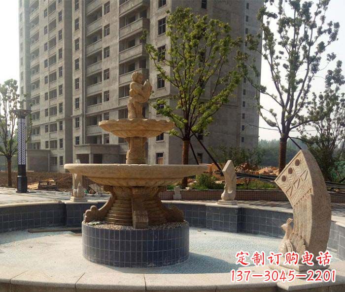长春小区景观大型喷泉石雕