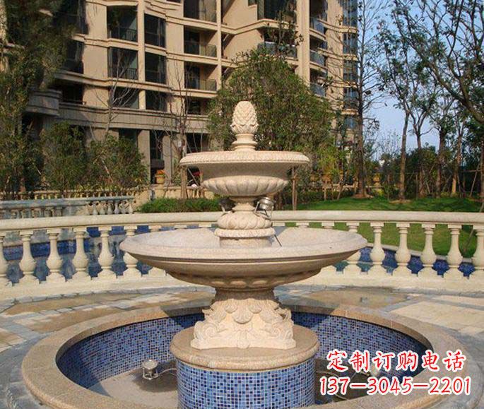 长春小区景观多层喷泉石雕