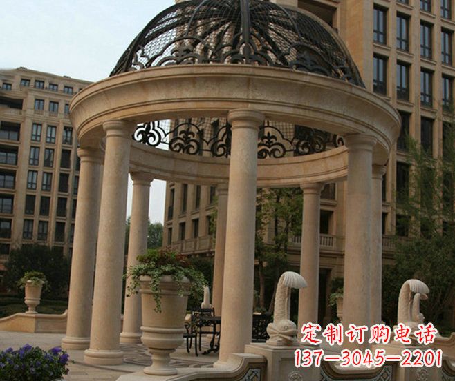 长春小区景观欧式石雕凉亭