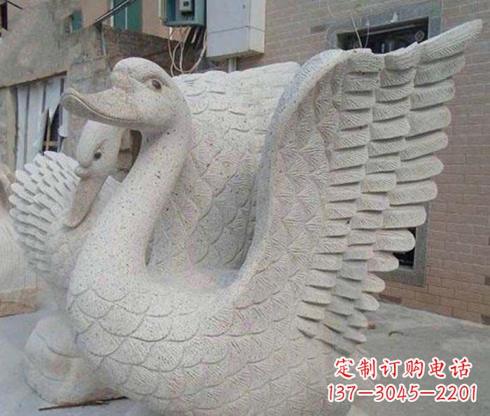 长春小区景观天鹅石雕喷泉