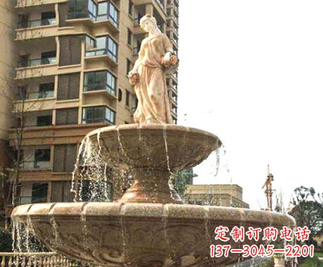 长春小区景观西方女人喷泉石雕