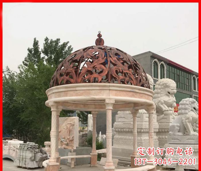 长春小区欧式圆顶凉亭石雕_1