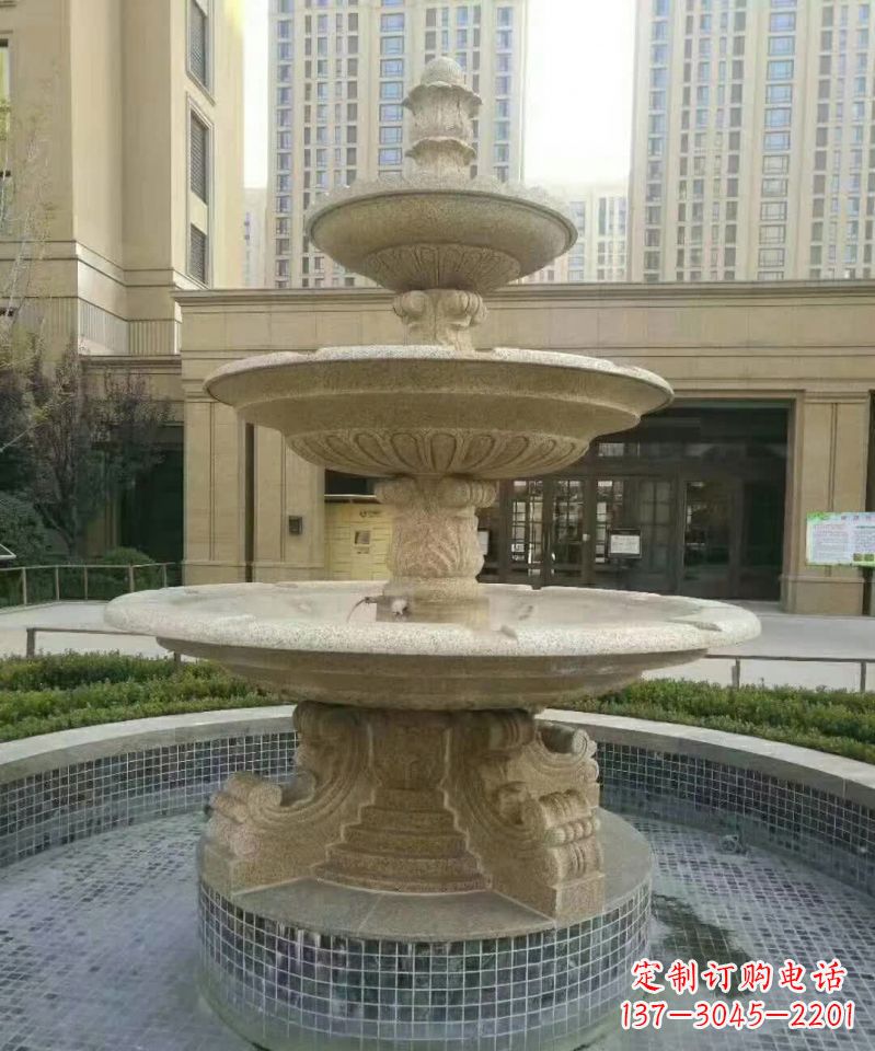 长春小区喷泉石雕 (2)