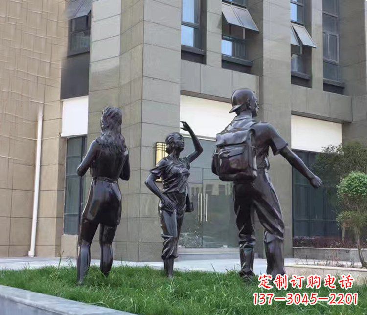 长春小区铜雕美女人物雕塑