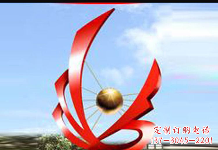 长春校园不锈钢网球景观雕塑