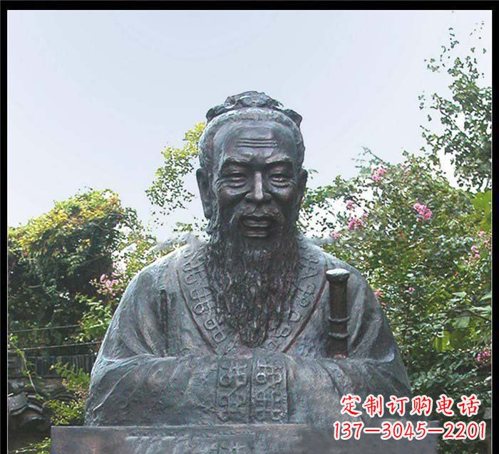 长春校园大型孔子头像铜雕