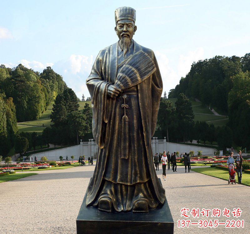 长春校园古代名人诸葛亮铜雕
