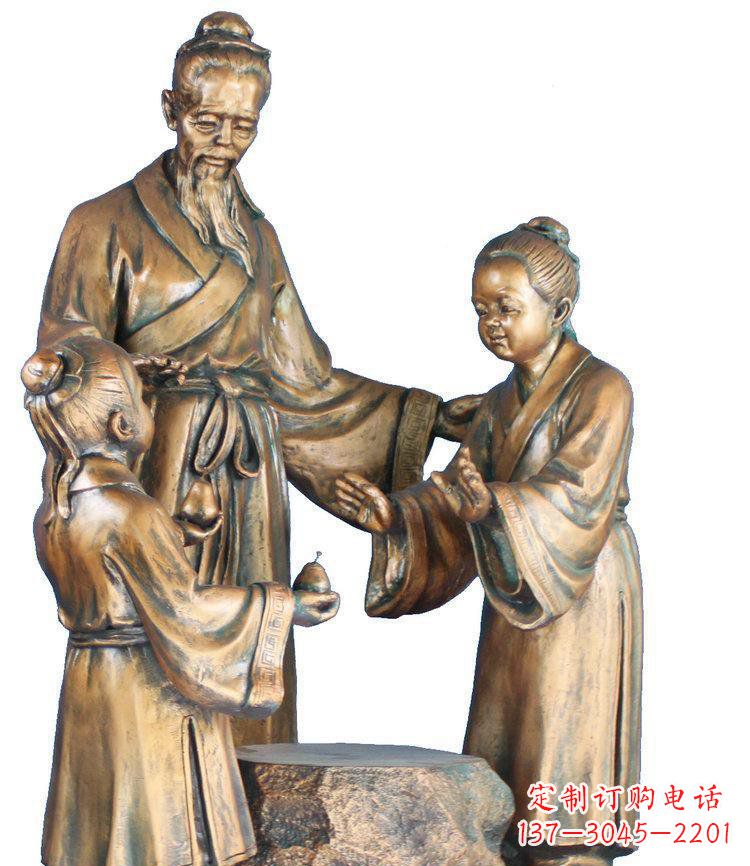 长春校园孔融让梨景观铜雕