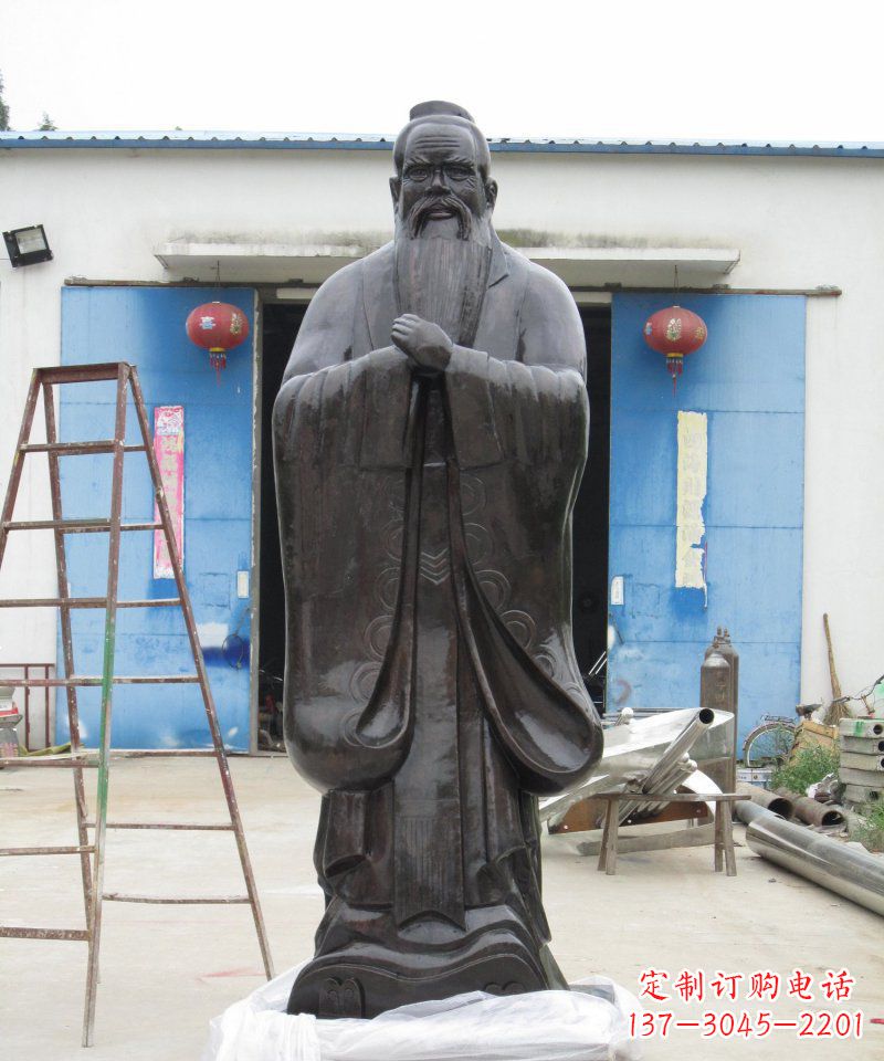 长春校园老子古代名人铜雕