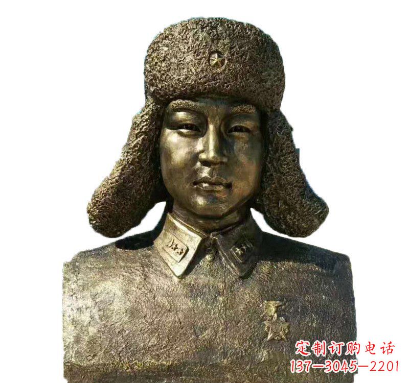 长春校园雷锋头像铜雕