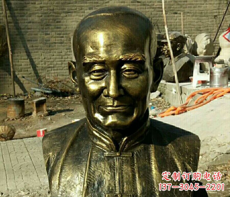 长春校园名人叶圣陶胸像铜雕