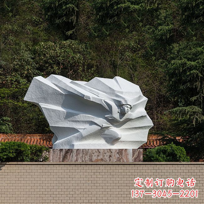 长春英雄人物黄继光景区景点汉白玉石刻雕塑