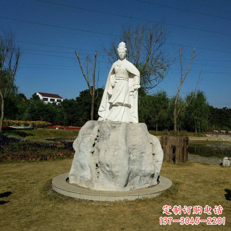 长春虞姬石雕塑-公园历史名人楚汉时期美女雕像
