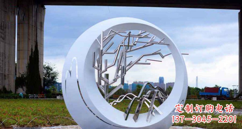 长春园林不锈钢抽象树枝雕塑