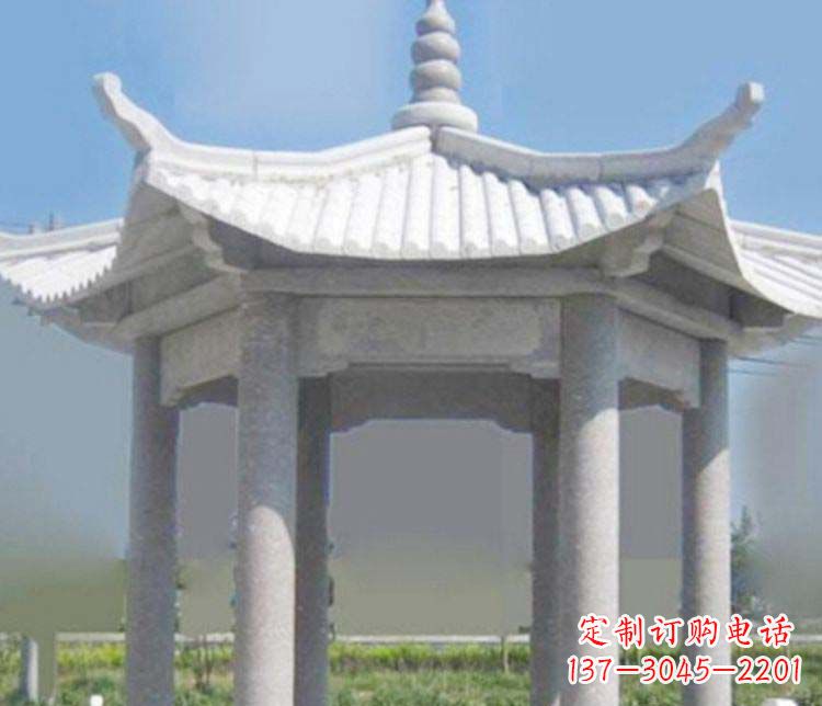 长春园林仿古石凉亭景观石雕