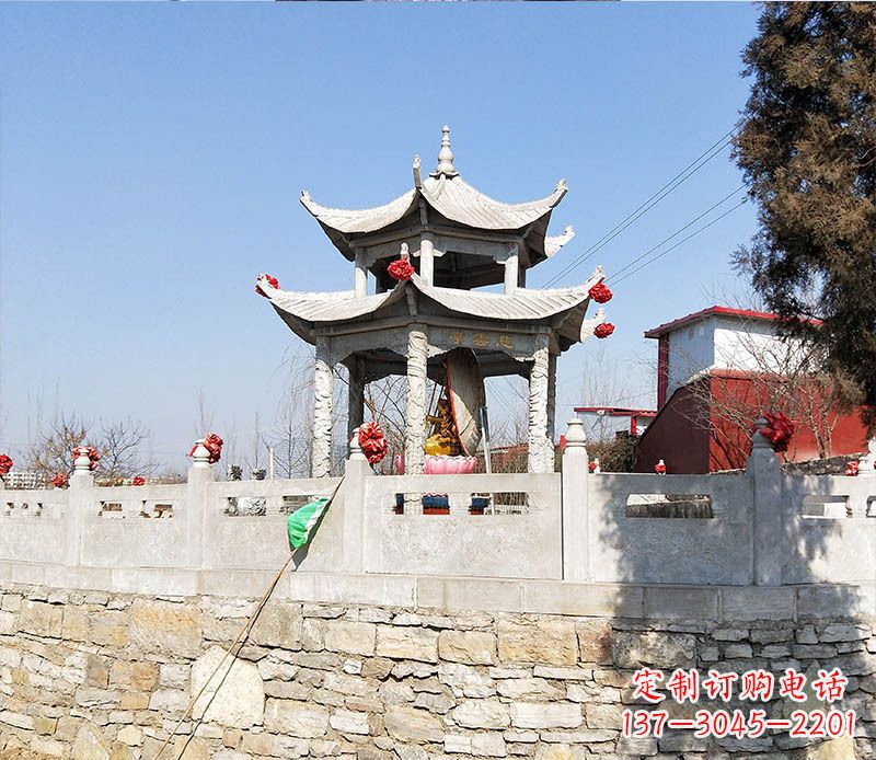 长春园林仿古双层石凉亭景观石雕 (3)