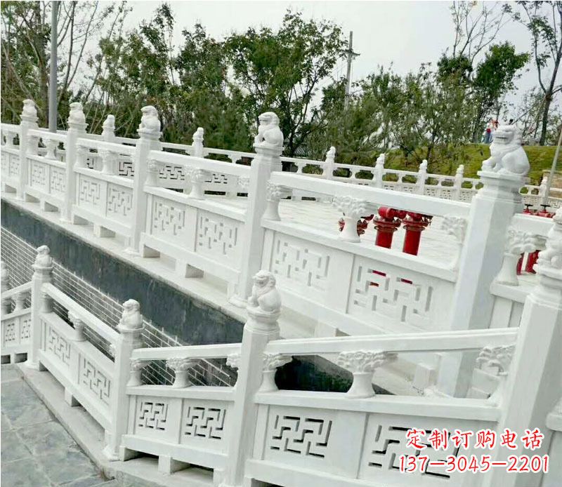 长春园林汉白玉栏板景观石雕 (2)