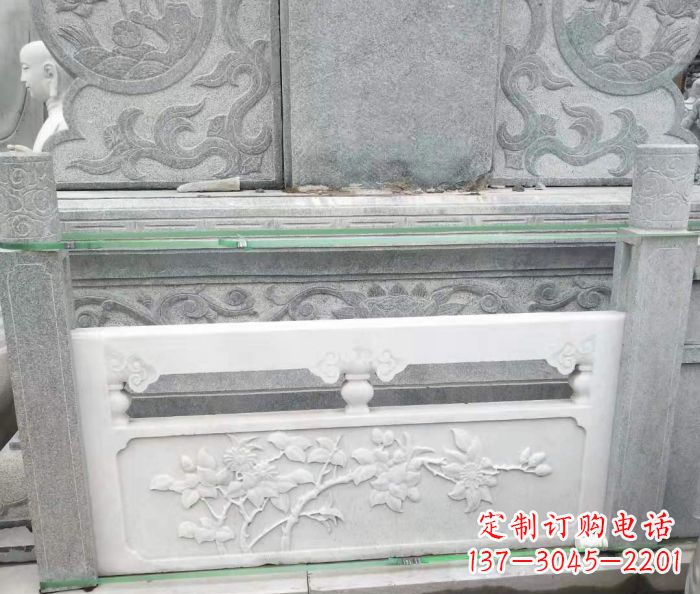 长春园林汉白玉石浮雕栏板 (3)