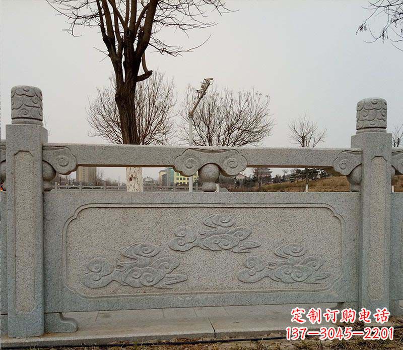长春园林护城河石栏板景观石雕
