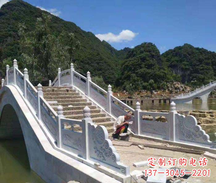 长春园林景观大理石桥栏板石雕_1