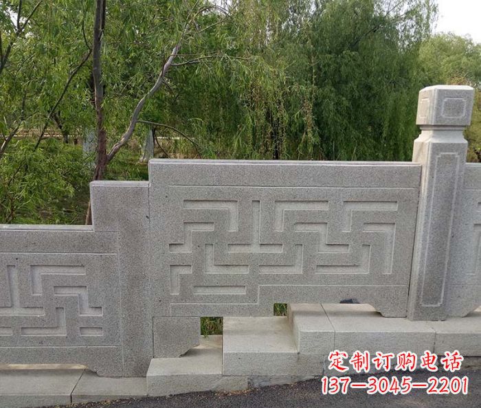 长春园林景观大理石桥栏板石雕 (7)