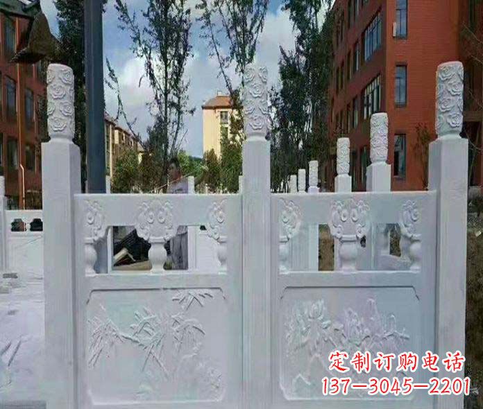 长春园林景观大理石桥栏板石雕_2