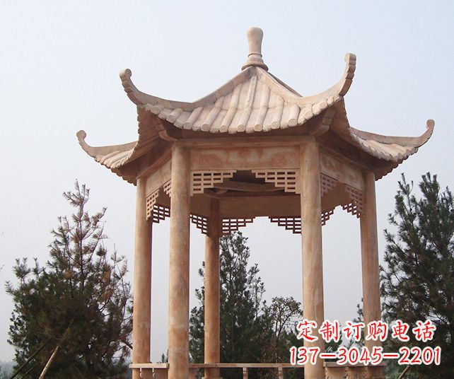 长春园林景观单层石雕凉亭 (3)