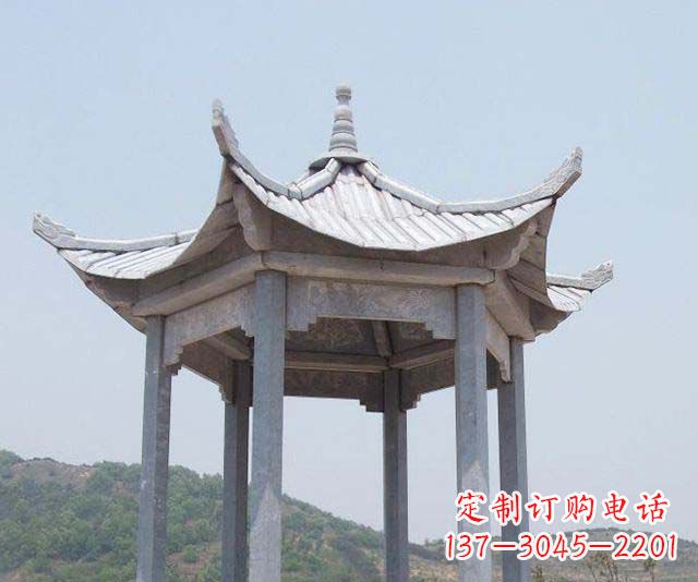长春园林景观单层石雕凉亭 (2)