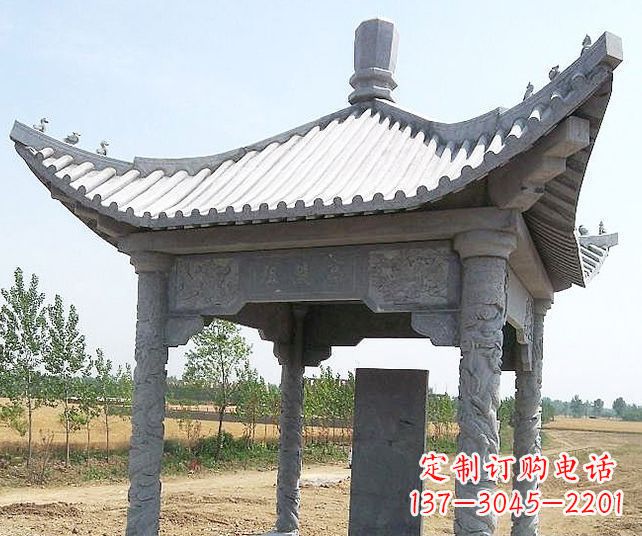 长春园林景观单层石雕凉亭 (4)