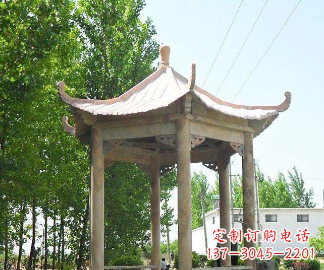 长春园林景观单层石雕凉亭