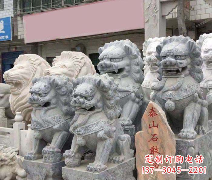 长春园林景观仿古狮子石雕