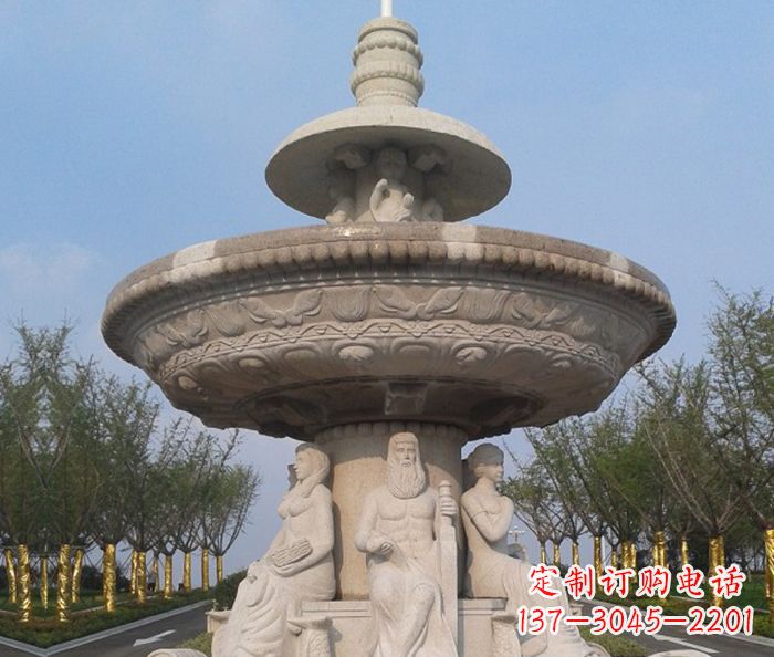 长春园林景观西方人物喷泉石雕 (2)