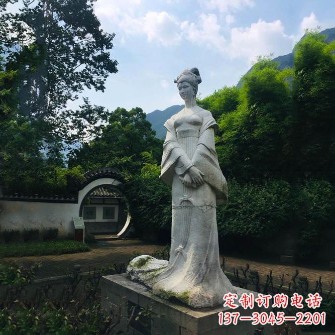 长春园林历史名人塑像王昭君汉白玉雕塑