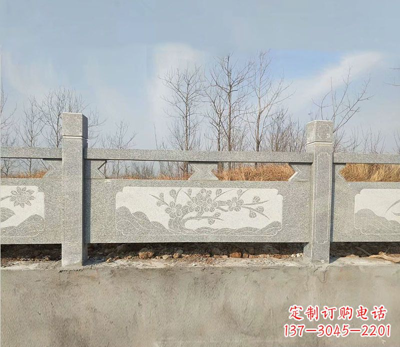 长春园林梅花石浮雕栏板景观石雕