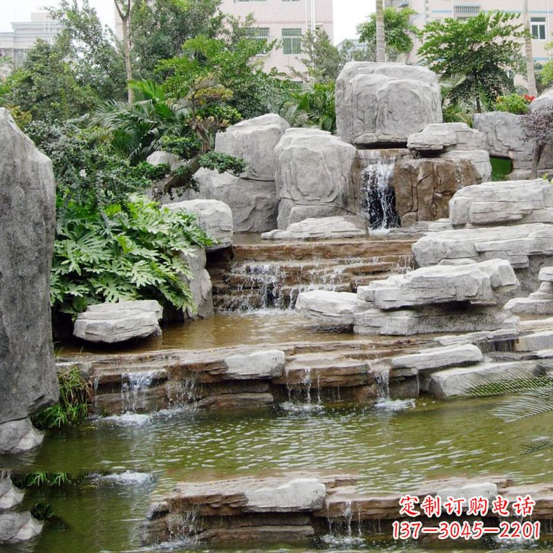 长春园林石头假山流水