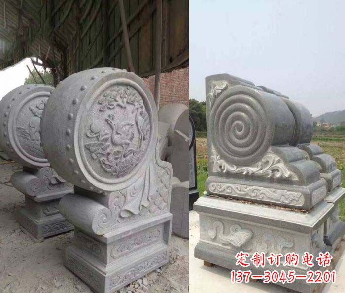 长春招财抱鼓石大理石门墩