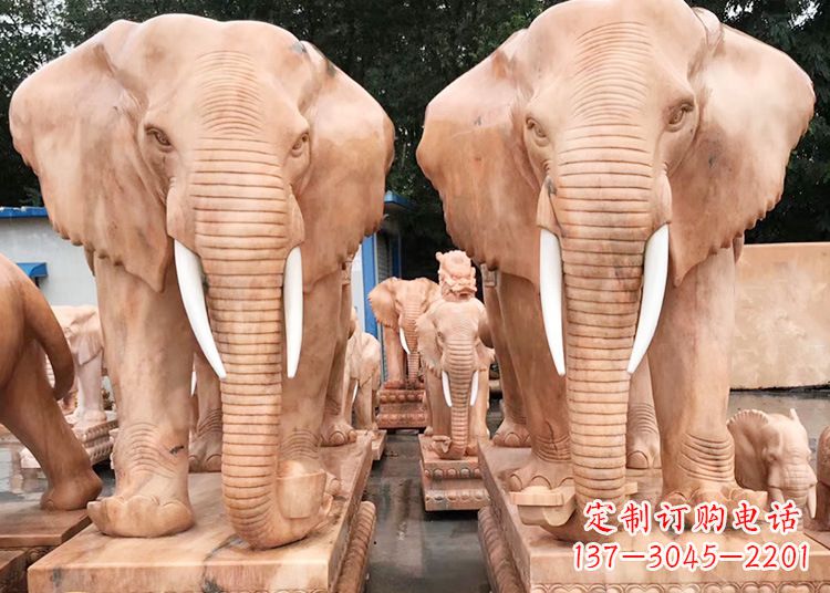 长春招财大象石雕